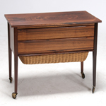 Sewing table with basket