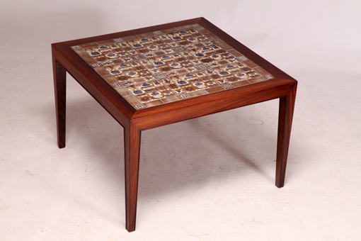 Coffee table with Royal Copenhagen tiles by Severin Hansen Jr