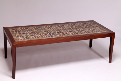 Coffee table with Royal Copenhagen tiles by Severin Hansen Jr.