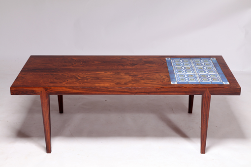 Coffee table with Royal Copenhagen tiles by Severin Hansen Jr.