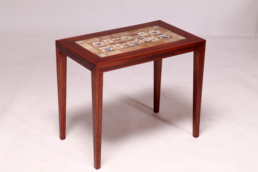 Side table with Royal Copenhagen tiles by Severin Hansen Jr.