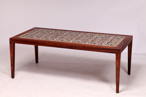 Coffee table with Royal Copenhagen tiles by Severin Hansen Jr.