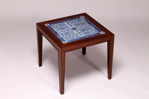 Side table with Royal Copenhagen tiles by Severin Hansen Jr.