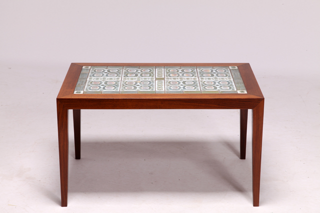 Small coffee table with Royal Copenhagen tiles by Severin Hansen Jr.