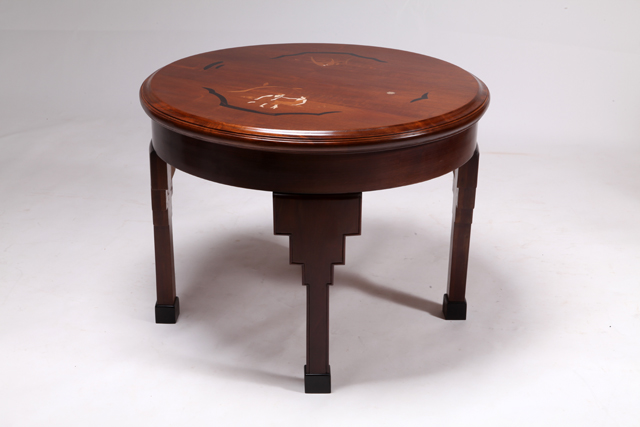 Art Deco circular table with inlays by Carl I. Christensen