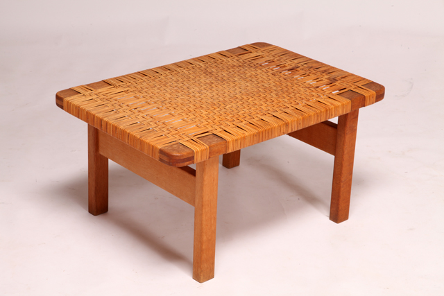Model 5273 side table in oak & cane by Børge Mogensen