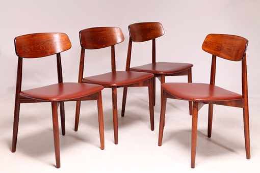 Dining chairs in rosewood by Harry Østergaard