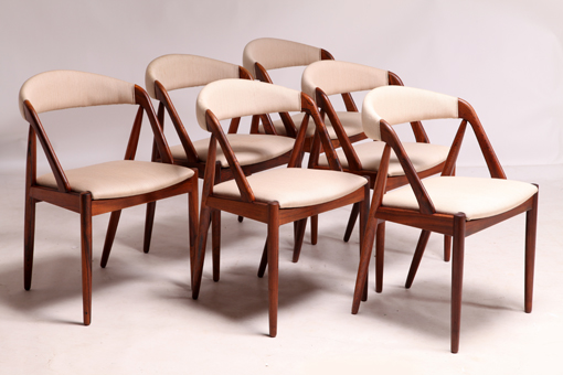 Dining chairs in rosewood by Kai Kristiansen