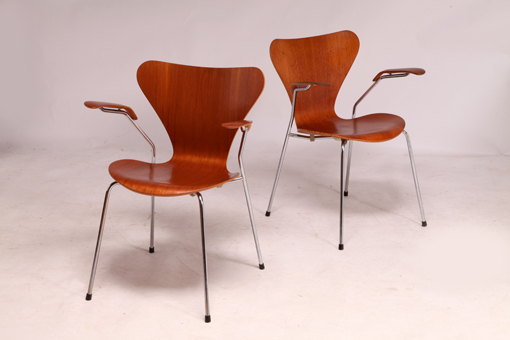 Model 3207 in teak by Arne Jacobsen