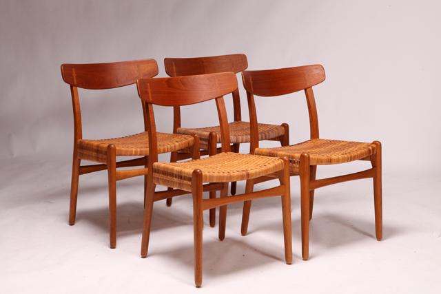 CH23 in teak & oak with cane by Hans J. Wegner