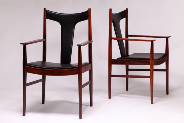 High backed armchair in rosewood by Helge Sibast