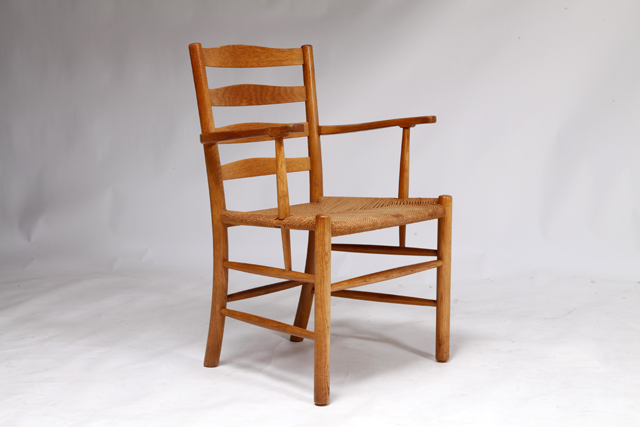 Church chair with arm in oak by Kaare Klint