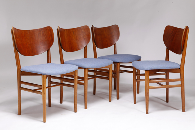 Dining chair in teak & oak by Eva & Niles Koppell