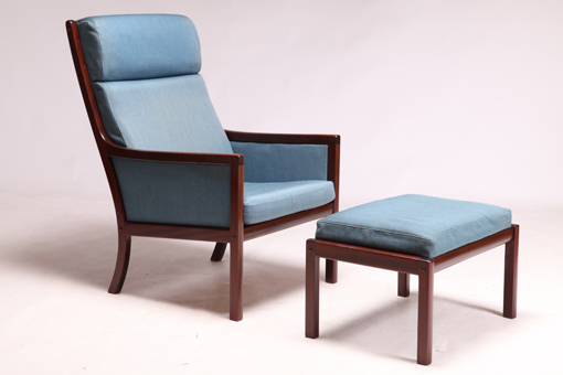 Easy chair with ottoman by Ole Wanscher