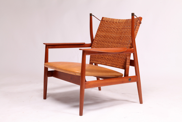 NV55 armchair in teak & cane by Finn Juhl