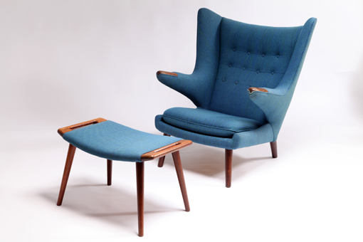 Papa Bear chair & stool in rosewood by Hans J. Wegner