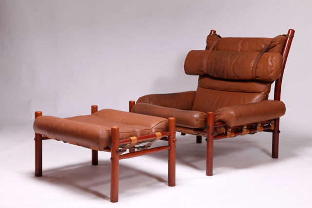 Inca chair with ottoman by Arne Norell