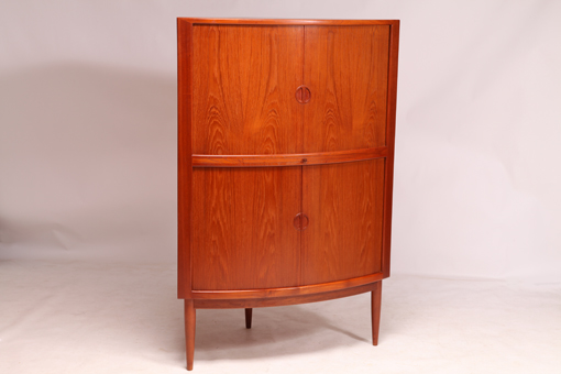 Corner cabinet with roll front by Kurt Østervig