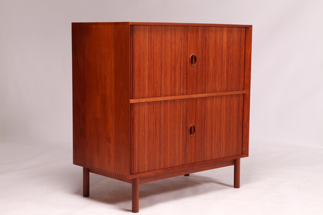 Cabinet with tambour doors by Peter Hvidt