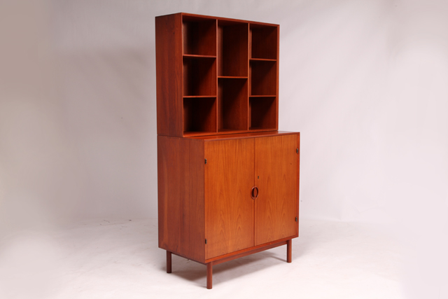 Cabinet with bookcase in solid teak by Peter Hvid