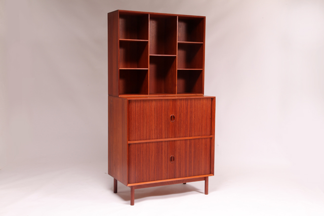 Bookcase & Cabinet with tambour doors by Peter Hvidt