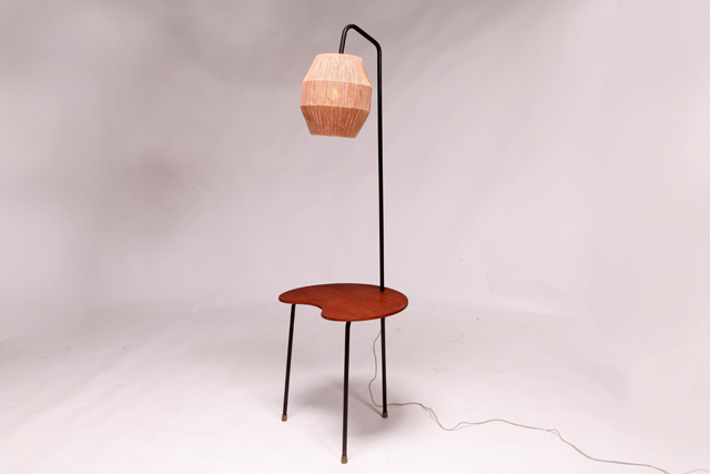 Danish floor lamp with table