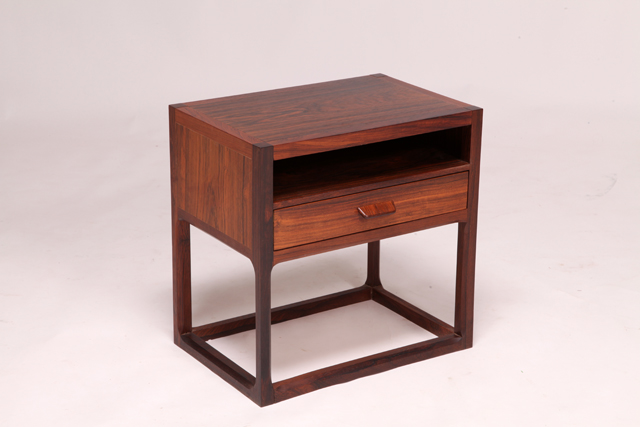 Side table with drawer in rosewood by Aksel Kjærsgaard