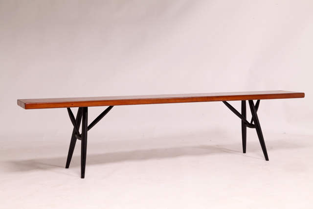 Pirkka bench by Ilmari Tapiovaara for Laukaan Puu