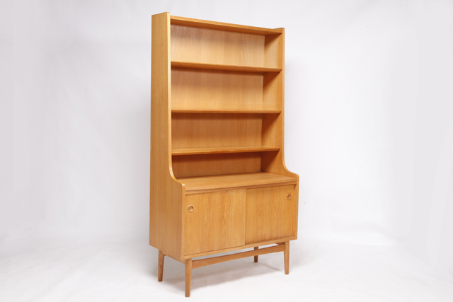 Bookshelf with cabinet in oak by Johannes Sorth