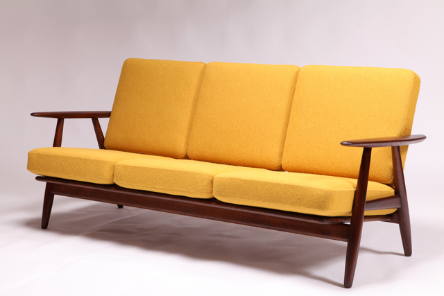 Model GE 240/3 “The Cigar sofa” in smoked oak by Hans J. Wegner