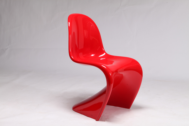 Classic Panton chair in Lacquered Red by Verner Panton