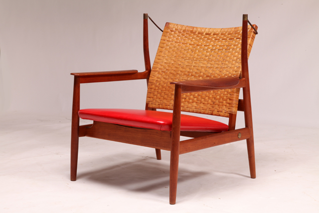 NV55 armchair in teak & cane by Finn Juhl