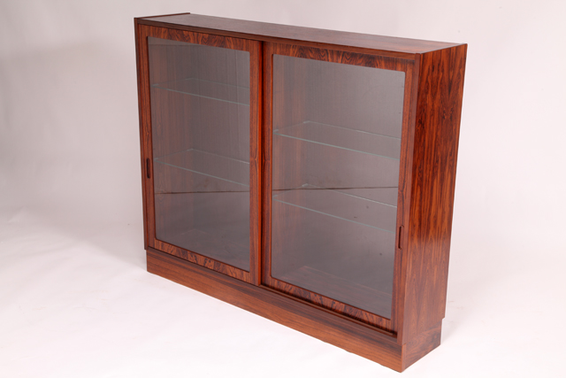 Bookcase in rosewood with glass doors