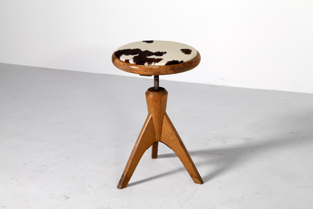 Danish stool of adjustable height in oak