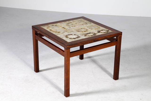 Rosewood coffee table with tiles