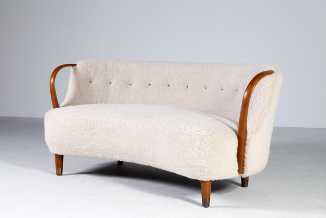 Model No. 96 banana shaped sofa by N.A. Jørgensen