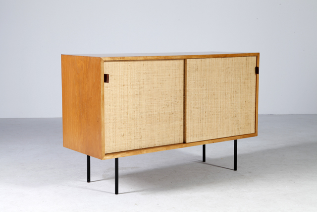 Model116 Sideboard with seagrass sliding doors by Florence Knoll