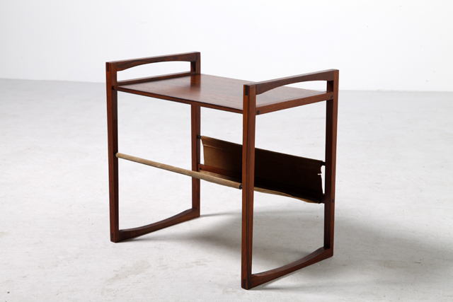 Rosewood side table & magazine rack by Henning Wind Hansen